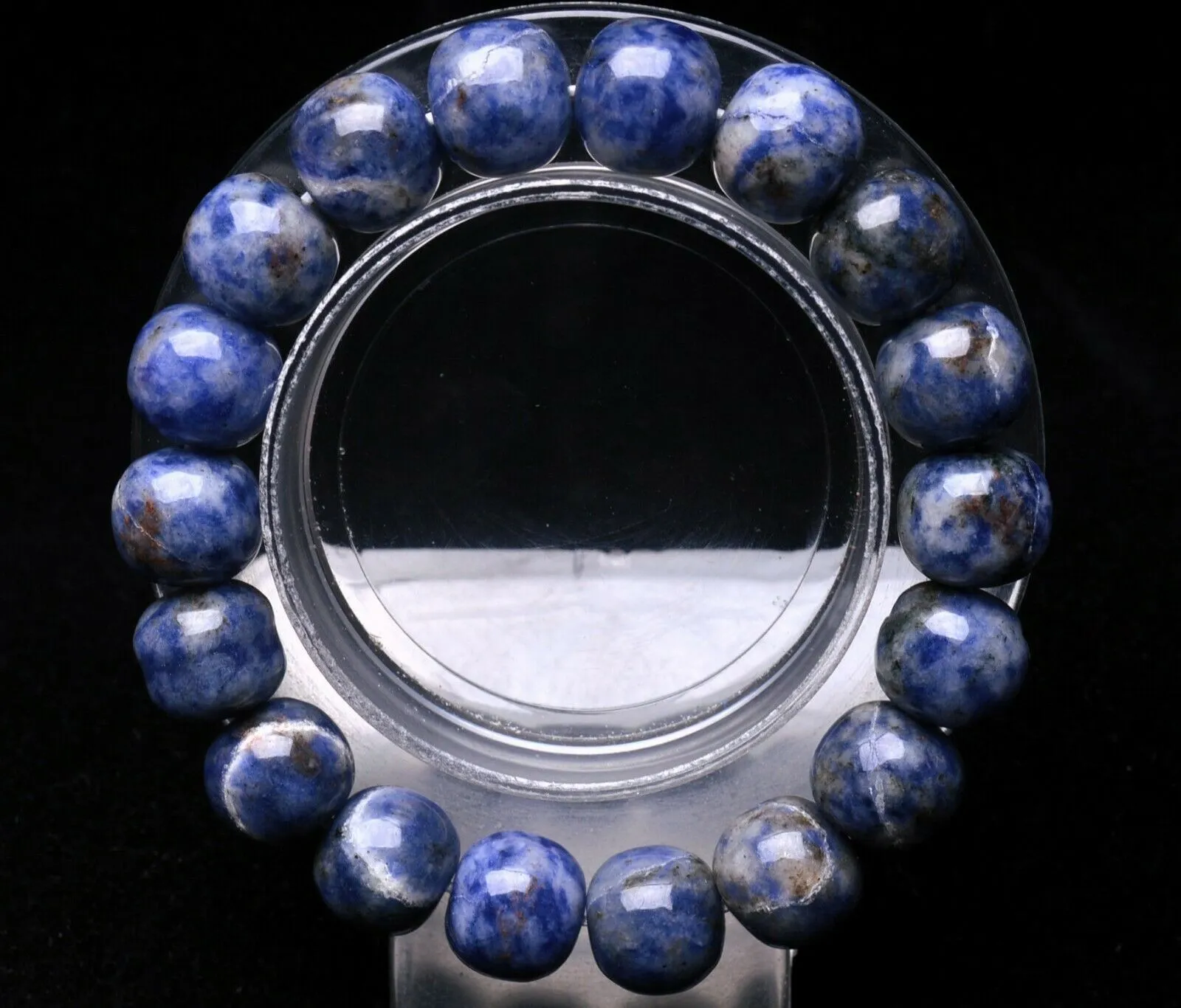 12mm Rare Natural Blue Dumortierite Bead Bracelet