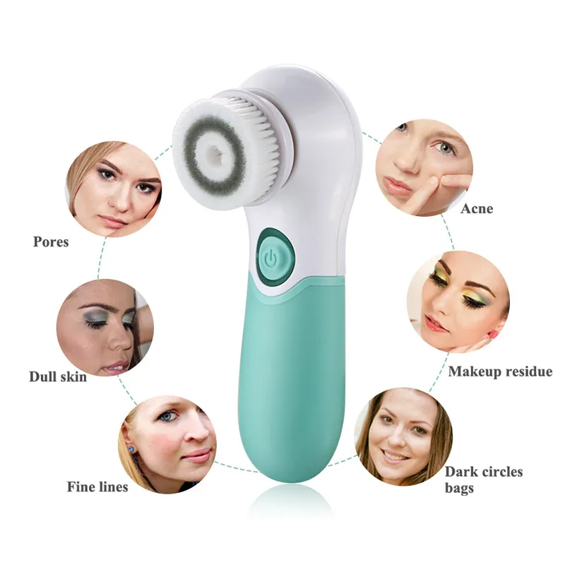 3 In-one Waterproof Facial Brush Deep Cleansing Set