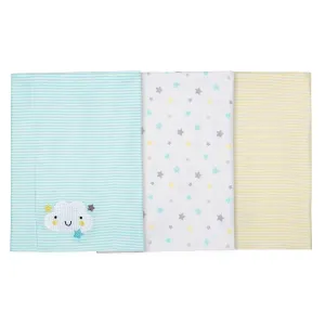 3-Pack Neutral Clouds Knit Burp Cloths