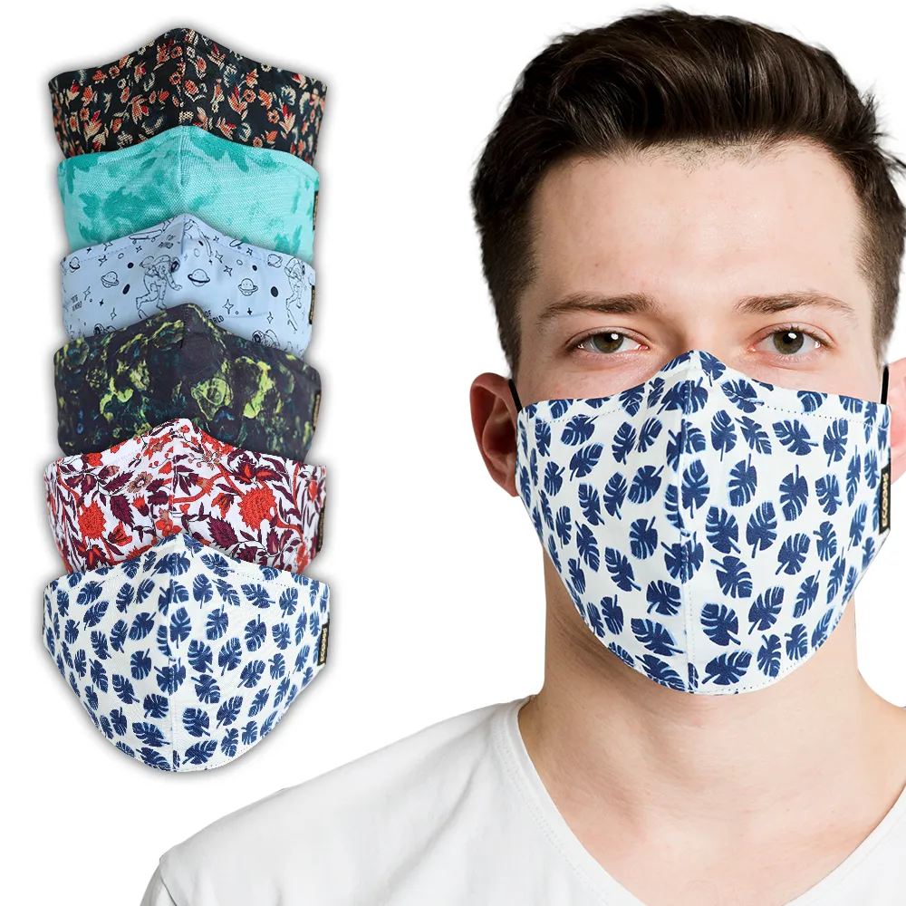 7 Layer Reversible Cotton Mask For Adults (Pack of 6)