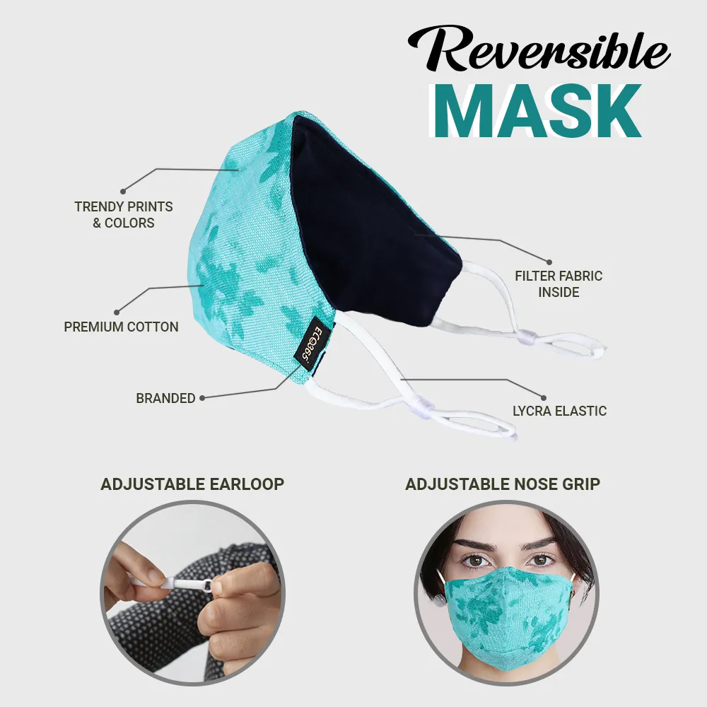 7 Layer Reversible Cotton Mask For Adults (Pack of 6)