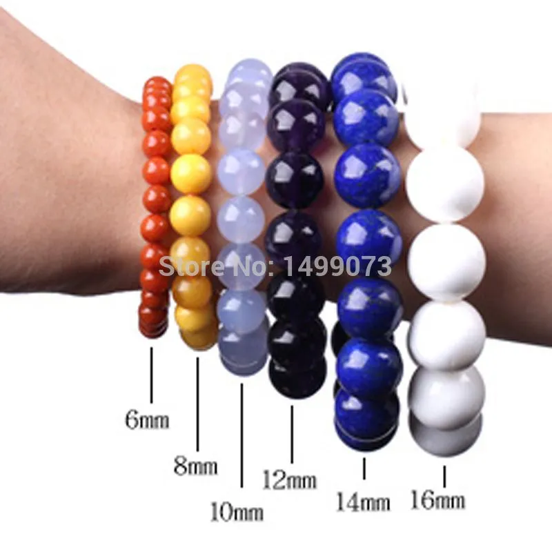 8mm Natural Lavender Purple Round Jade Beads Bracelet