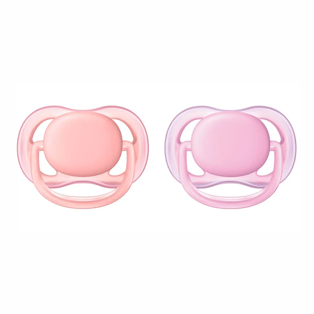 Avent Ultra Air Pacifier 2 Pack Pink Peach