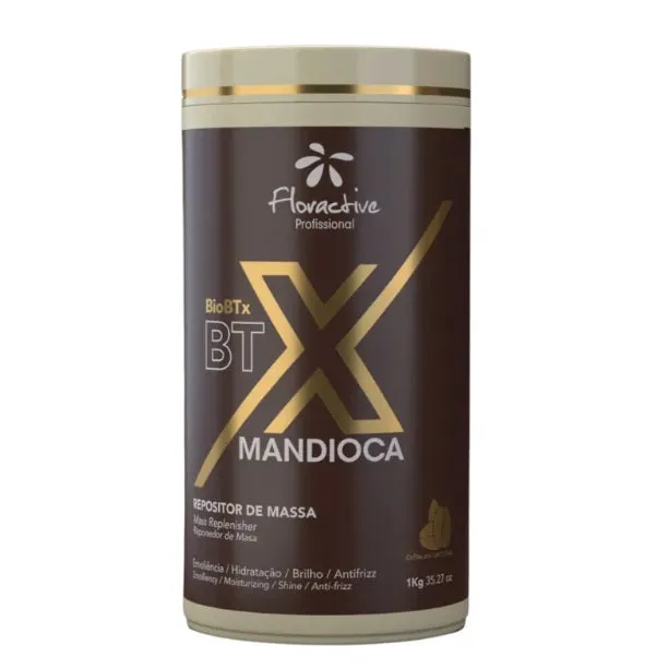 BioBtx Mandioca Cassava Deep Hair Mask Anti Frizz Volume Reducer 1Kg - Floractive