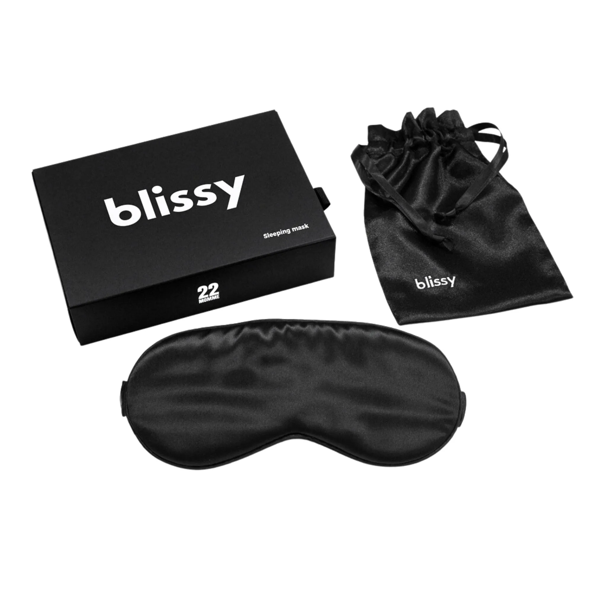 Blissy Silk Sleep Mask Black - One Size