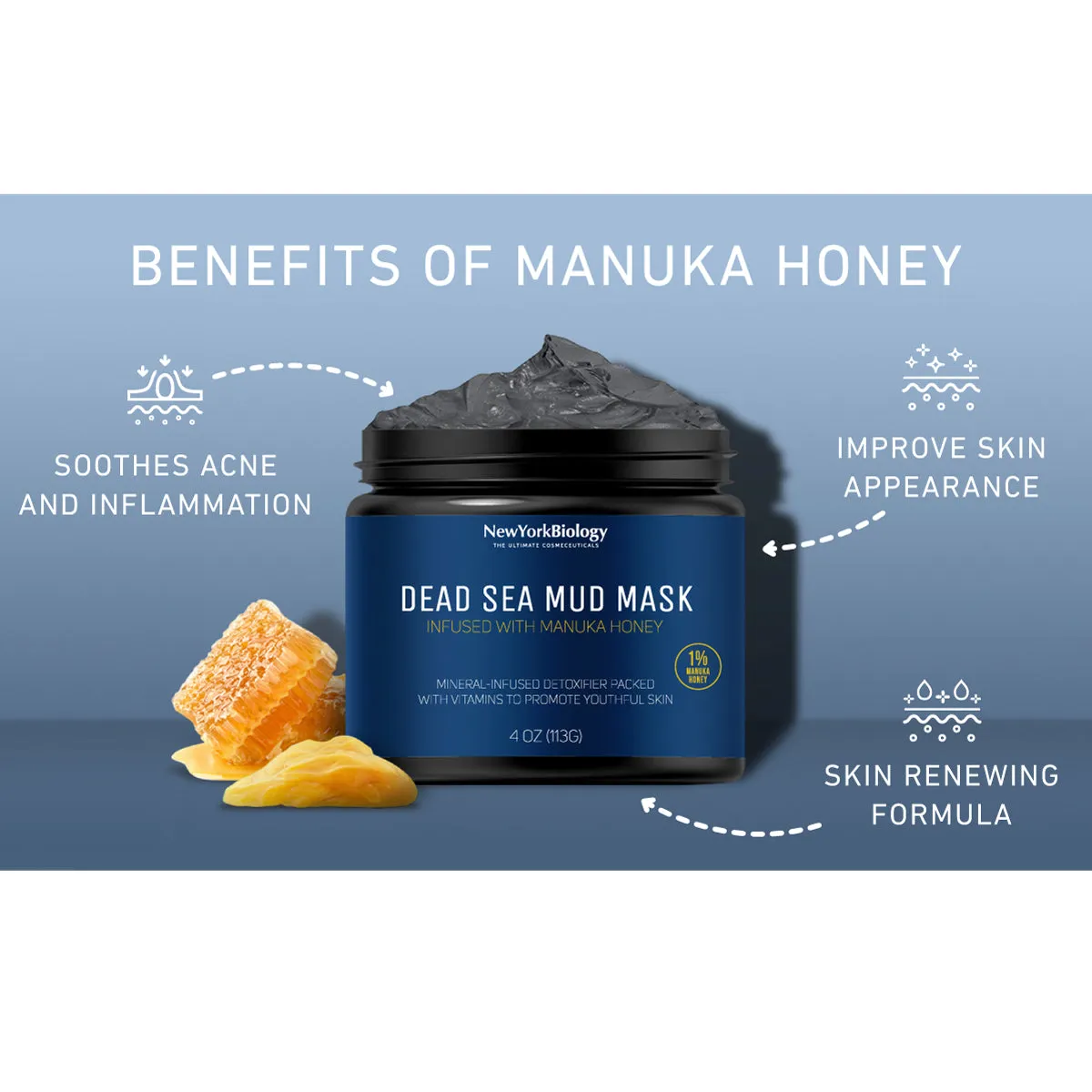 Dead Sea Mud Mask with Manuka Honey - 4 oz