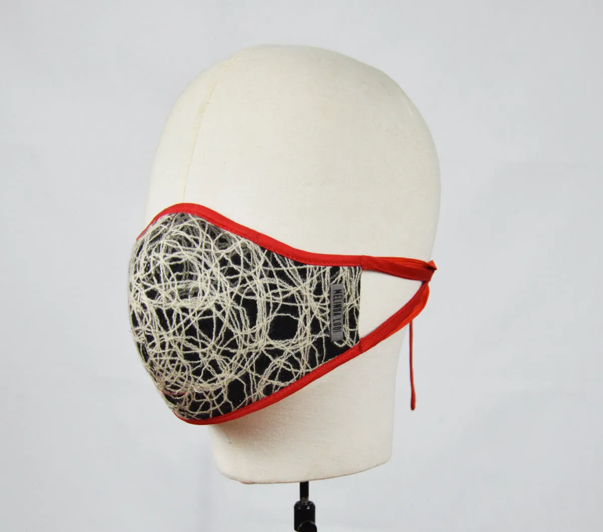 Dr. Thavam - 5 Layer Mask with Ear Loop (Limited Edition/Hand Embroidered Mask) - Black - F