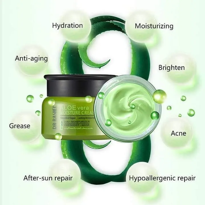 DR.RASHEL Aloe Vera Moisture Cream Skin Natural 3in1 Moisturizer Day/Night Lasting Moisturizing Cream 50g DRL-1534