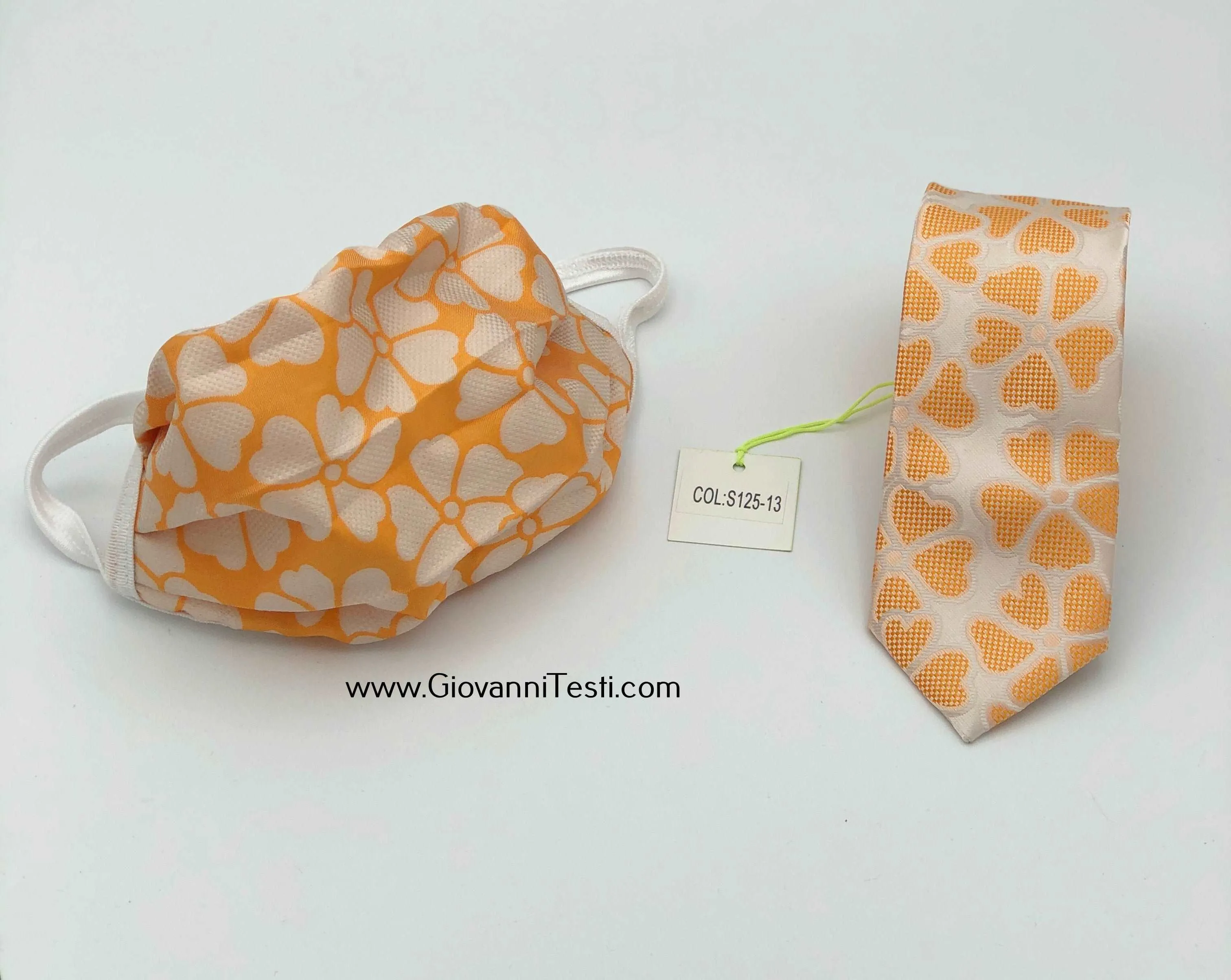 Face Mask & Tie Set S125-13, Orange