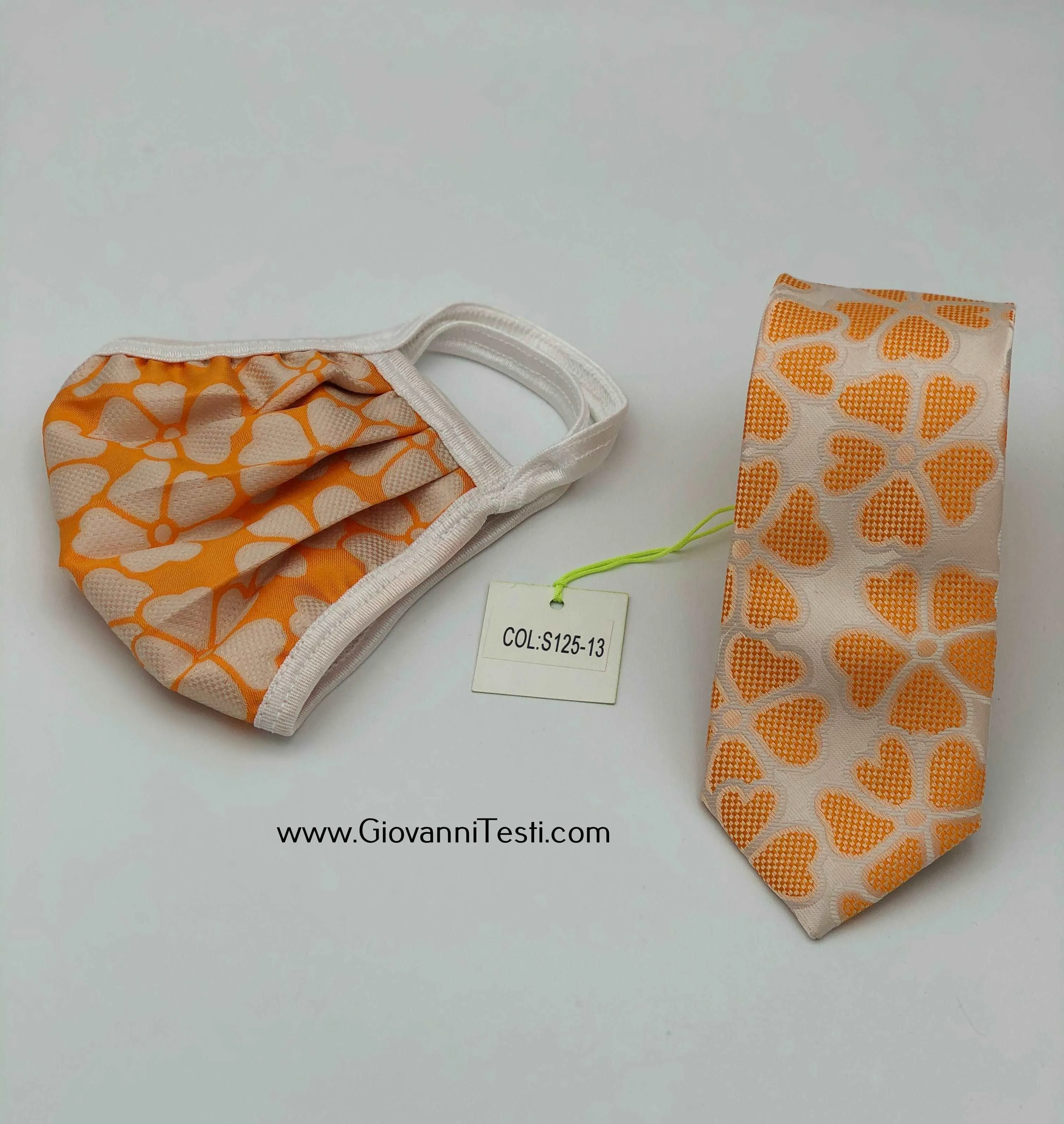 Face Mask & Tie Set S125-13, Orange