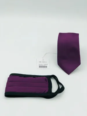 Face Mask & Tie Set S56-4, Purple