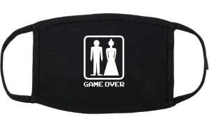 Game Over Funny Wedding Cotton Face Mask Black