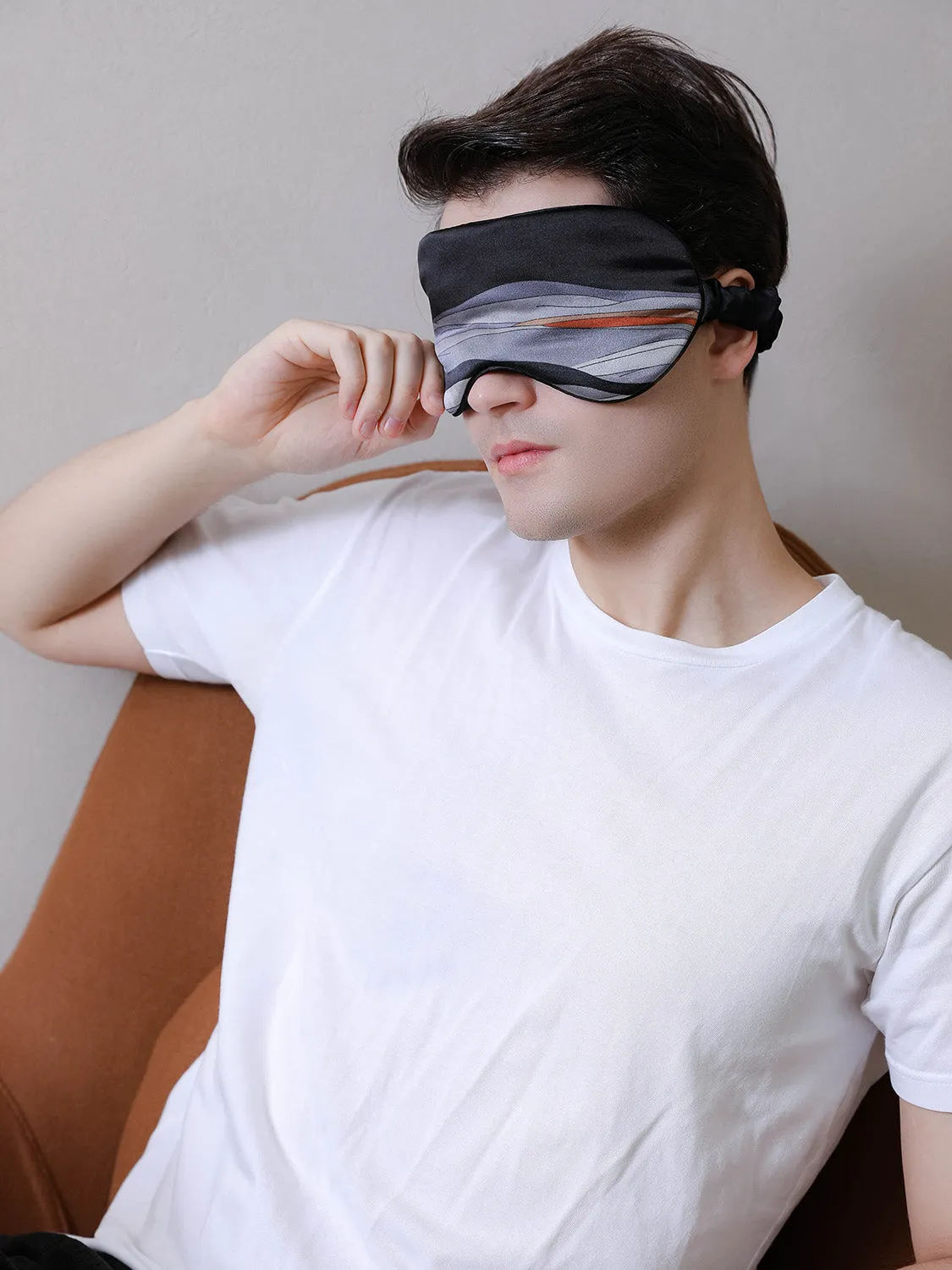 Hit Color Elastic Strap Silk Sleep Mask