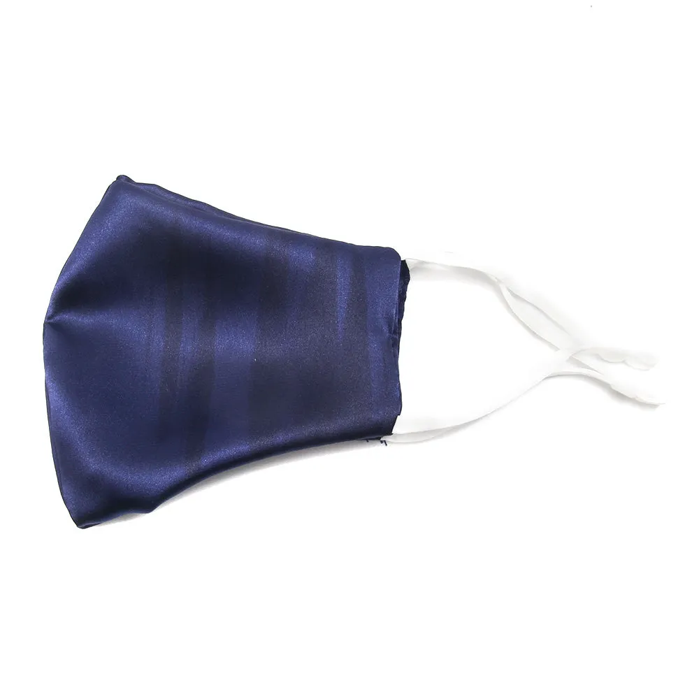 Lisette Navy Silky Satin Fashion Mask