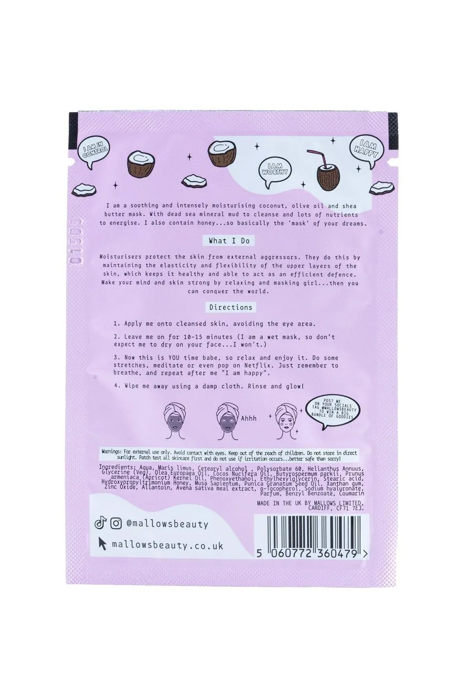 Mallows Beauty Coconut Mud Mask Sachet