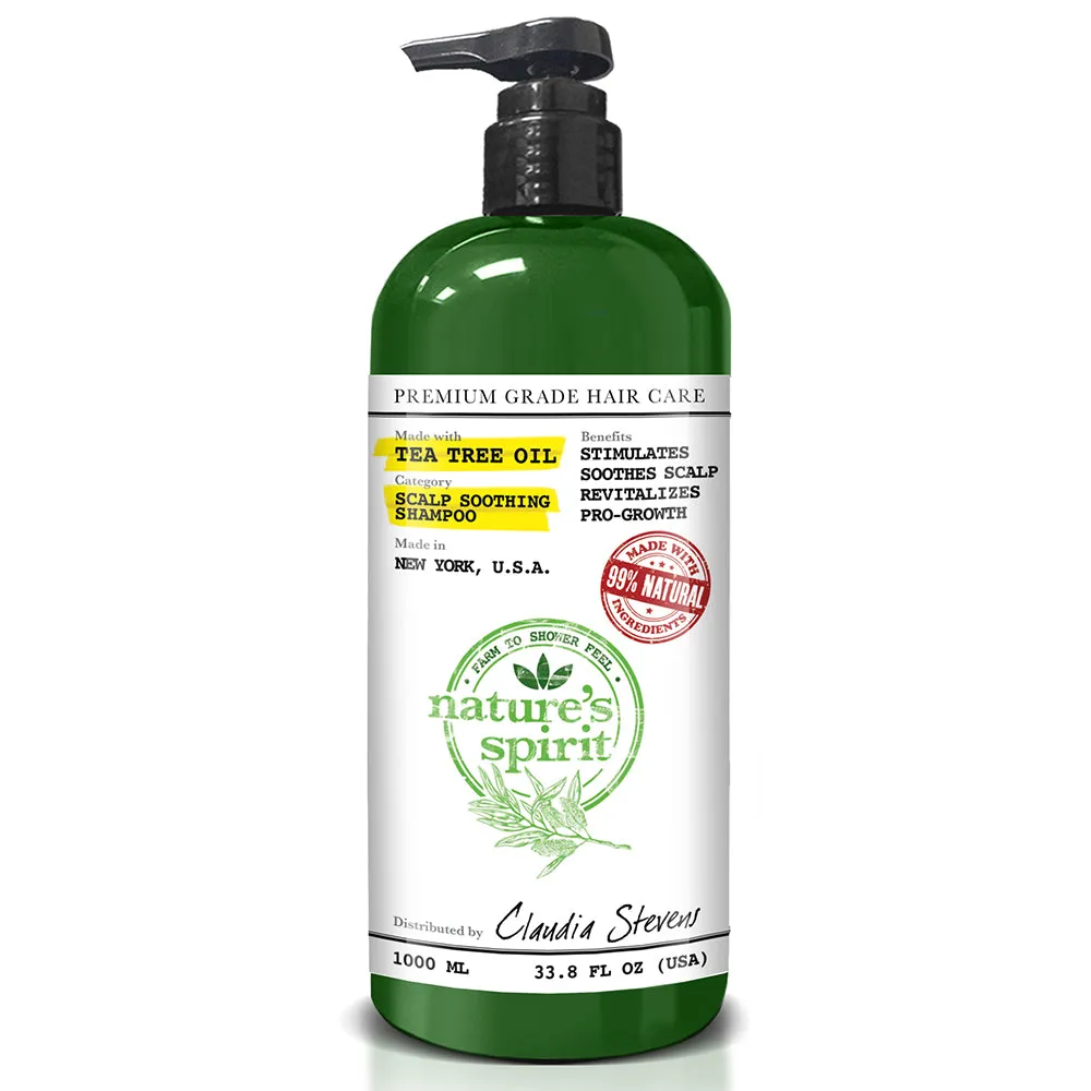 Natures Spirit Tea Tree Oil Shampoo 33.8 & Conditioner 33oz, Hair Mask 8oz & Hair Oil 8oz. 4-PC SET