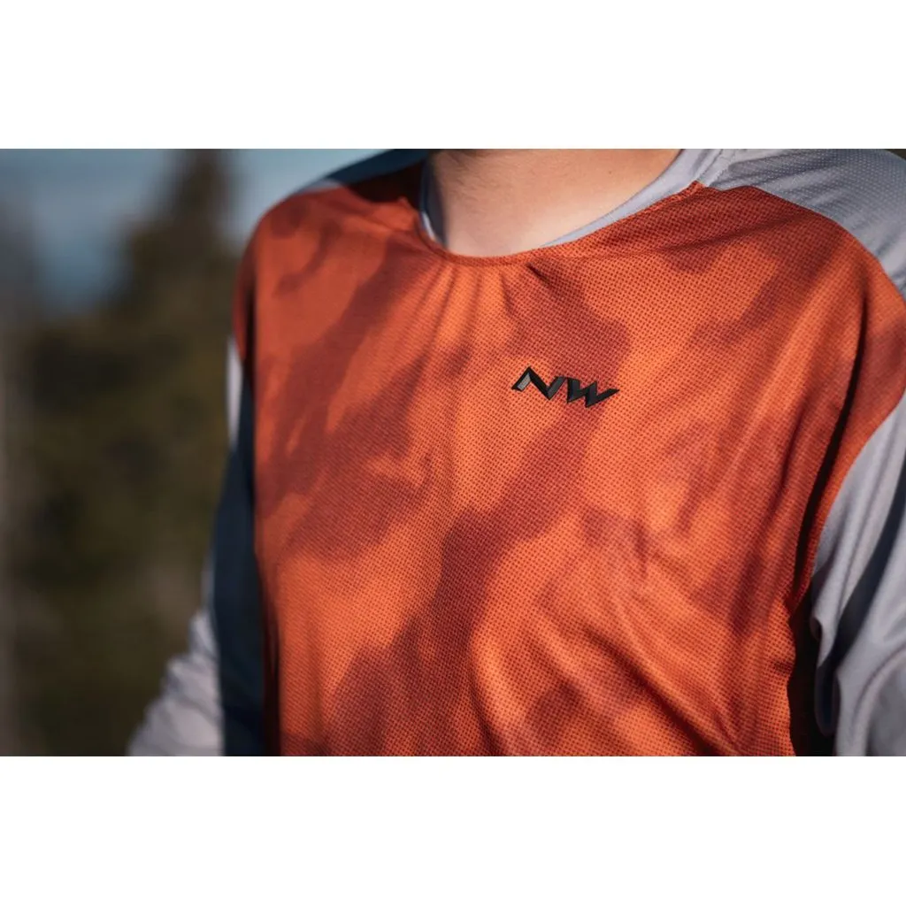 Northwave MTB Edge Jersey Long Sleeve - Dark Gray/Orange