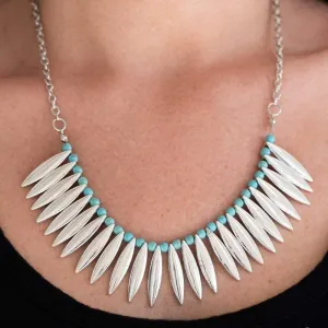 Tameless Tigress Blue and Silver Necklace