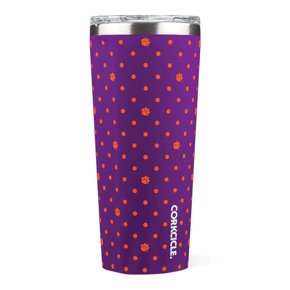 Tumbler Clemson 24oz Polka Dot